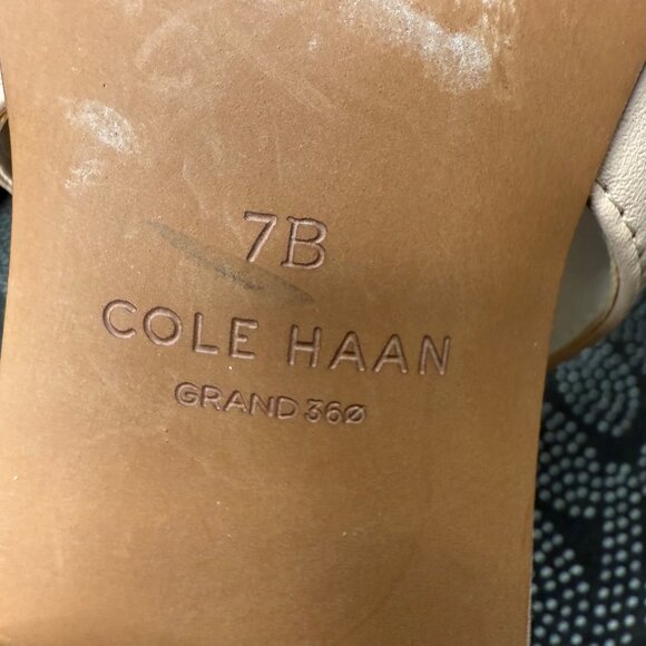 Cole Haan Womens Slingback Pointed Toe Flats Size 7B Beige Leather - Picture 6 of 8